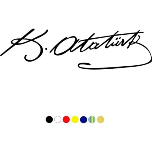 CS-905#25*7cm Signature Ataturk car sticker vinyl decal white/black for auto car stickers styling car decoration