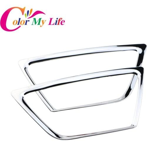 Color My Life ABS Chrome Car Head Fog Lamp Cover Lights Trim Sticker for Ford Ecosport 2013 2014 2015 2016 2017 Accessories