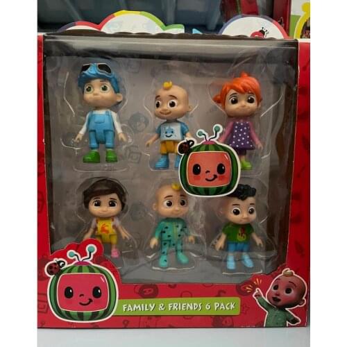 6pcs/set Hot Cocomelon Action figure Toys Super Baby Family & Friends PVC Model Doll Education Toys Children Birthday Gifts
