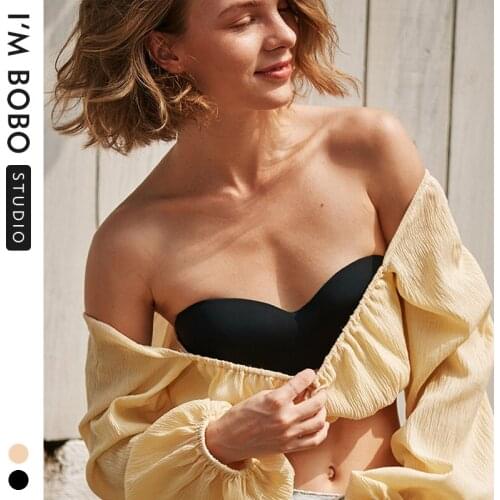 Imbobo2.0 version Women strapless sexy tube top wedding dress bra 1/2 cup invisible underwear off-shoulder clothing Special