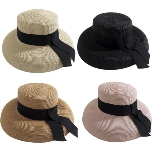 Women Girls Straw Cap Hepburn Style Lightweight Braided Caps One Size Multiple Color Elegant Lady Daily Accessories