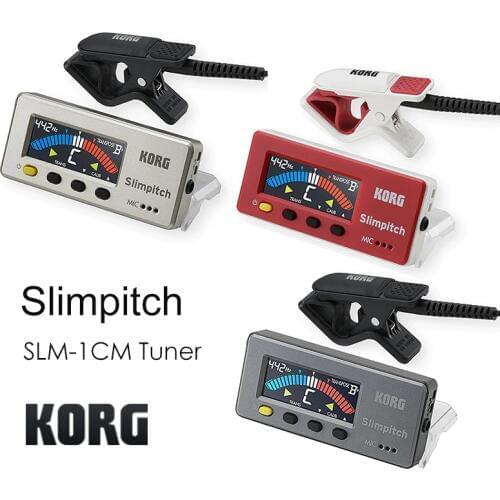 Korg Slimpitch SLM-1CM Chromatic Tuner with Contact Microphone, 12-Note Equal Temperament