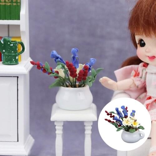 Cute 1:12 Doll House Potted Plant Kids Scene Decoration Ornament Parts Gifts
