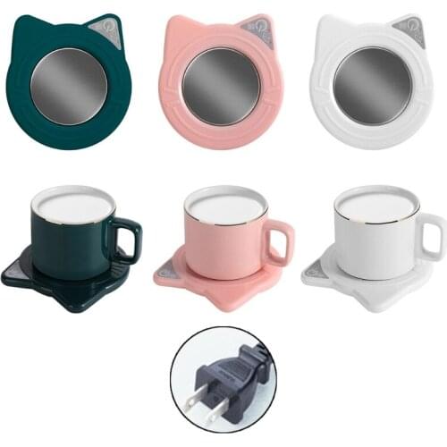 Cute Coffee Mug Warmer Pad & Cups Electric Power Cup Warmer Heating Pad