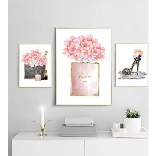 Fashion Floral Perfume Diamond Painting Inspirational Text Painting Rhinestone Embroidery Cross Stitch Mural Beauty Salon Girl