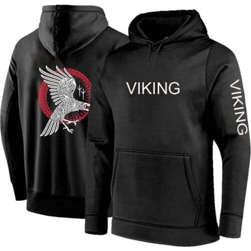 Viking Legend Ragnars Raven New 2021 Mens Print Solid Color Hoodie Customize Pullover Fleece Cotton Sweatshirts Casual Coats