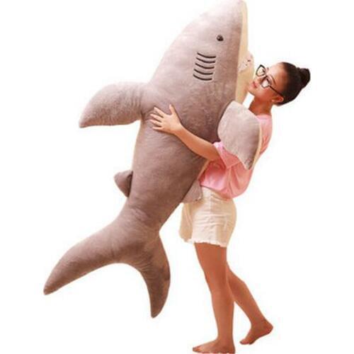 Dorimytrader JUMBO Soft Simulation Animal Shark Plush Toy StuffedKids Play Doll Pillow for Lover Children Gift 63inch 160cm