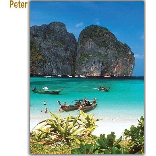 Diy Diamond embroidery Landscape 3d square Diamond mosaic mountains Diamond painting Lake cruise ship full Embroidery patterns