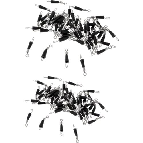 Fishing Swivels Clips Set, Rolling Barrel Swivel with Safety Snap Connector Fishing Accessories - Pack of 100