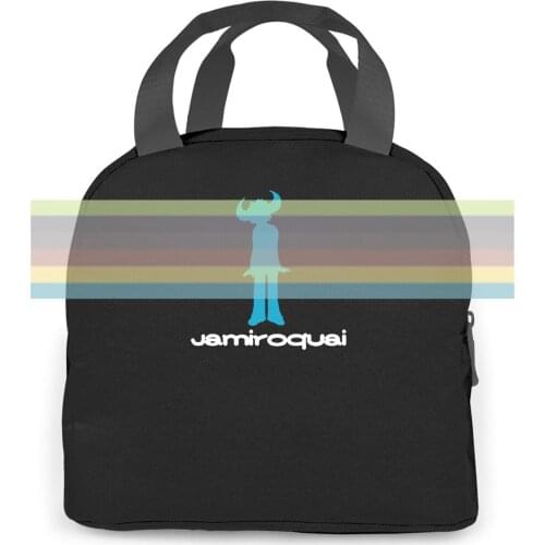 New Jamiroquai Logo Jay Kay Soul Funk Music Black To Cool women men Portable insulated lunch bag adult student