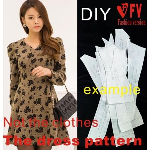 Dresses Sewing Pattern Template Cutting drawing Clothing DIY ((Not selling clothes)) BLQ-160