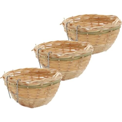 3pcs Canary Finch Bird Nest Hanging Cage Bedding for Breeding Nesting