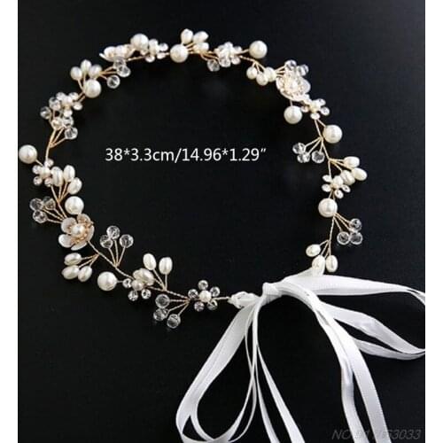 Charm Women Bride Headdress Flowers Handmade Beaded Bridal Wedding Headwear Ornaments Headband Hair Strap Jewelry N30 20