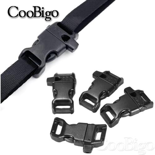 50pcs 5/8" Release Buckles Whistle Paracord Bracelet DIY Craft Chest Strap Sewing Outdoor Emergency Survival Accessory Curved