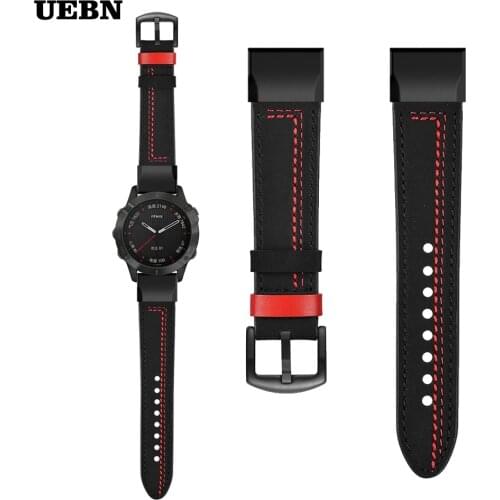 Quick Fit Adapter 26mm 22mm Leather Strap For Garmin Fenix 6X Pro GPS/5X Plus/TACTIX DELTA/instinct Watchband for Fenix 6 Band