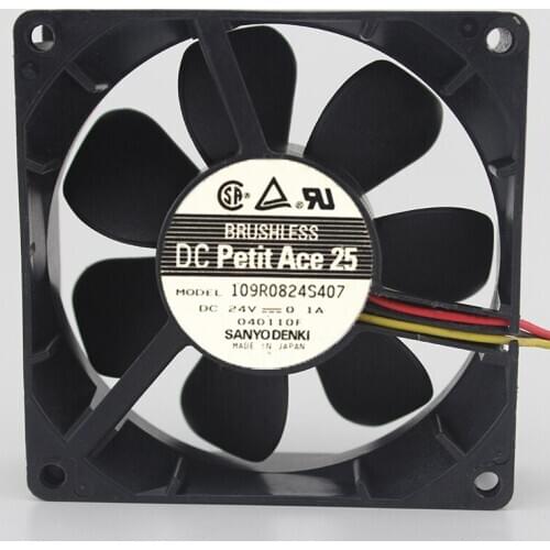 Sanyo 109R0824S407 8025 24V 0.1A 8CM inverter fan mute cooling fan