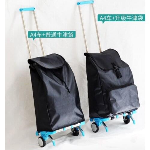 Foldable Portable Hand Buggy Mini Shopping and Shopping Luggage Trolley Household Pulling Trailer Carrying Luggage Lever Car