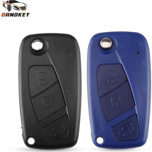 Dandkey Flip Folding Remote Car Key Case Shell Fob Cover 3 Button For Fiat Punto Stilo Idea Ducato Panda Doblo Bravo SIP22 Blade