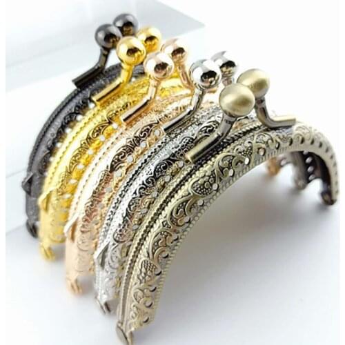 8.5cm Round Metal Frame Purse Handle Clutch Bag Handbag Making Purse Clasp Lock Metal Clasp Bags Hardware Handbag Accessories