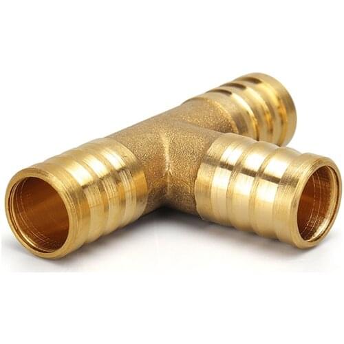 4mm 5mm 6mm 8mm 10mm 19mm T way T-Shape Brass Barb Pipe Hose Fitting 3 way connector For hose copper Pagoda Water Tube Fittings