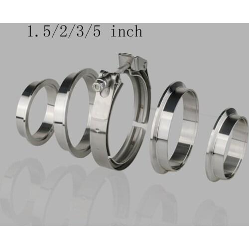 Universal V-Band Clamp Flange Kit Turbo Downpipe Wastegate V-band Turbo Exhaust Pipes Car Accessories 1.5/2/3/5 inch