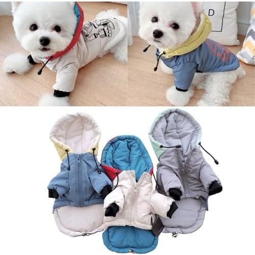 Winter Dog Costumes Robot Doodle Hoodies for Dog Contrast Color Jumpsuits Pets Clothing Corgi Teddy Pug Poodle Small Cat Clothes