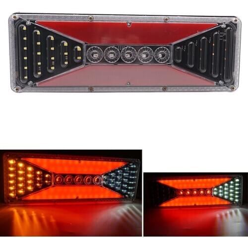 1Pair LED Trailer Brake Light Neon Halo Ring Tail Braks Stop fog lamps impermeables Rear 6D Running-water For steyr Truck lights
