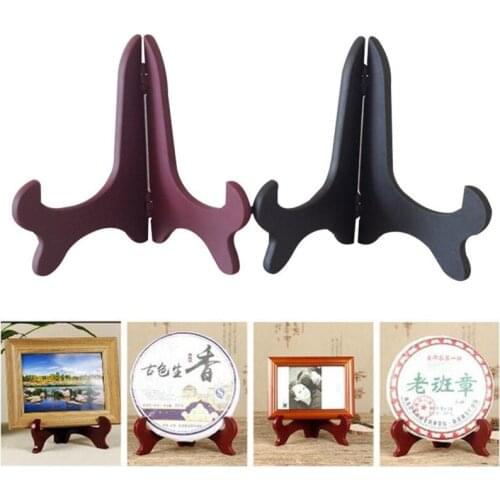 1PC Wooden Display Stand Dish Rack Plate Bowl Frame Photo Picture Book Pedestal Holder