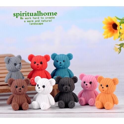 1Pcs DIY Bear Mini Cute Resin Bear Cartoon Animal Bear Model Figure Toy Collection Doll Toy Gift for Figurines Home Decor