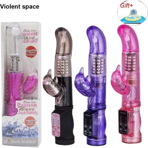 7 Speeds Dual Vibration & Rotation Magic Wand Massager Vibrating Dildo G Spot Rabbit Vibrator Toys for Woman Clitoris Stimulator