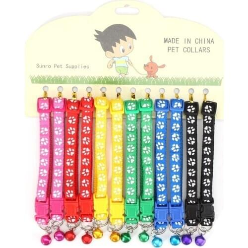 960Pcs/Lot 12Pcs/Set Adjustable Dog Cat Bell Collars Pet Nylon Collar With Necklace Buckle