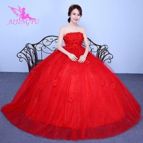 AIJINGYU 2021 bridal Customized new hot selling cheap ball gown lace up back formal bride dresses wedding dress WK398