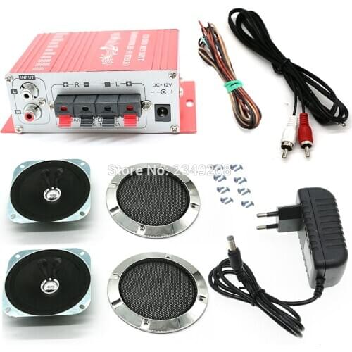Arcade Hi-Fi Audio Stereo Amplifier With 4 inch Speaker Chrome Grille Kit DIY For Car MP3 Raspberry Pi Game Cabinet