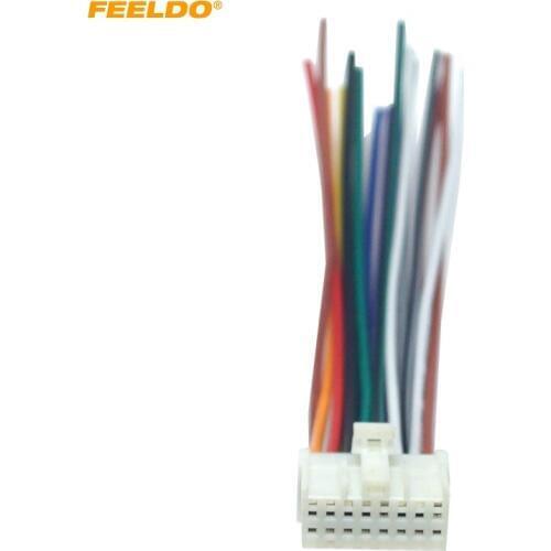 FEELDO Car Stereo Radio 16Pin Wire Harness For Mitsubishi/Lancer/Ford Relevant Installing Audio Wiring Cable #HQ5714