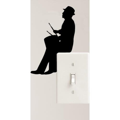Drums Music Decal Vinyl Sticker Light Switch Classical Instrument Home Decor Choose Color