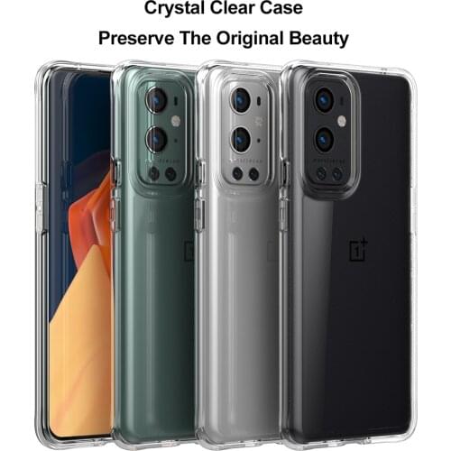 For OnePlus 9 9 Pro Case Corner Protection with Transparent PC Back Soft TPU Frame Fashionable for 1+9 pro Cover