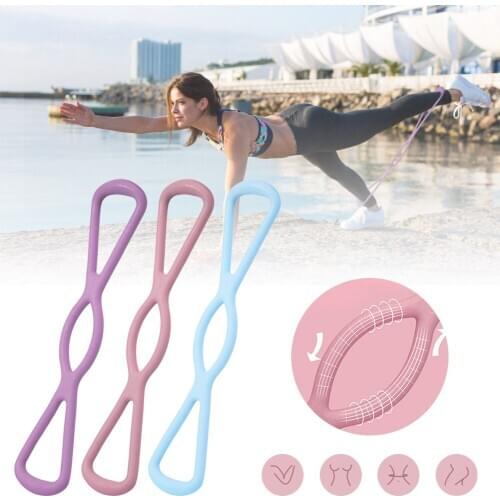 Resistance Bands Yoga Fitness Resistance 8 Word Chest Expander Rope Workout Muscle Fitness Rubber Elastic Bands for Exercise