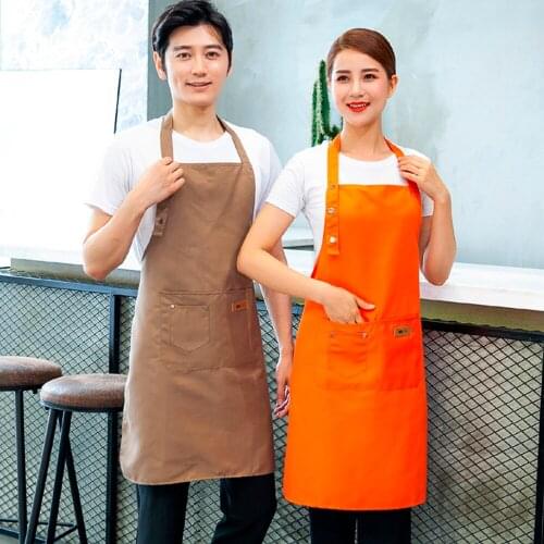 Halter Cleaning Apron Cooking Baking Kitchen Accessory Canvas Kitchen Apron For Woman Men Chef Waiter Cafe Shop BBQ Hairdresser