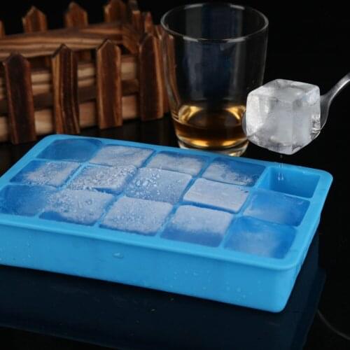 15 Grids Big Ice Cube Maker Ice Cube Tray Silica Gel Square Shape DIY Ice Mold Kitchen Bar Accessories 5 Colors
