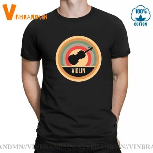 Mens Retro Violin T shirts men Vintage Violin Gift T-shirt For Violinists Awesome Orchestra Music Lover Tee shirt Tops