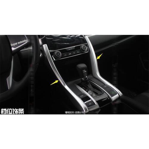 Lapetus Transmission Shift Gear Box Frame Cover Trim Kit For Honda Civic 2016 - 2020 ABS Matte Accessories Interior Refit Kit