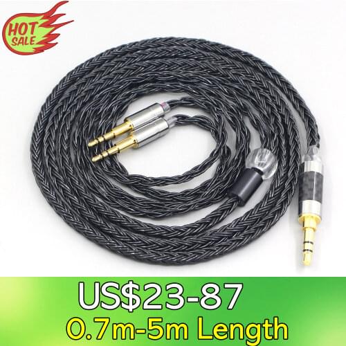 LN007411 16 Core 7N OCC Black Braided Earphone Cable For Sennheiser HD477 HD497 HD212 PRO EH250 EH350 Headphone 2.5mm pin