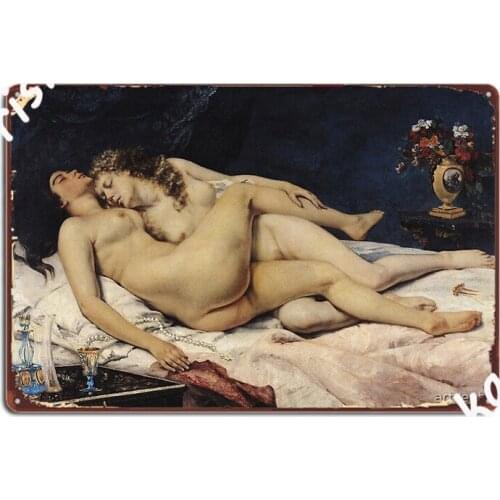 Gustave Courbet Le Sommeil Metal Plaque Poster Plaques Cinema Classic Cinema Kitchen Tin Sign Poster
