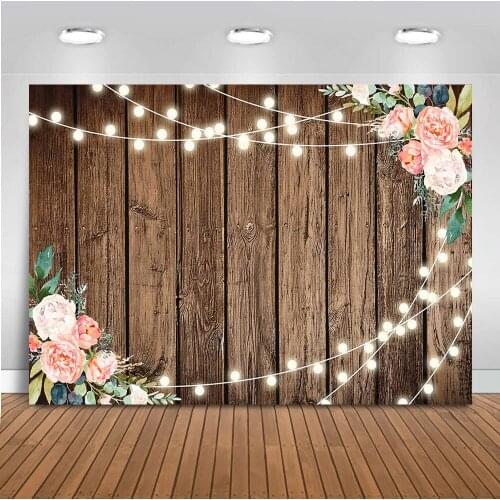 Mocsicka Baby Shower Photography Backdrops Back Wooden Glitter Wedding Party Decoration Banner Background for Photo Studio