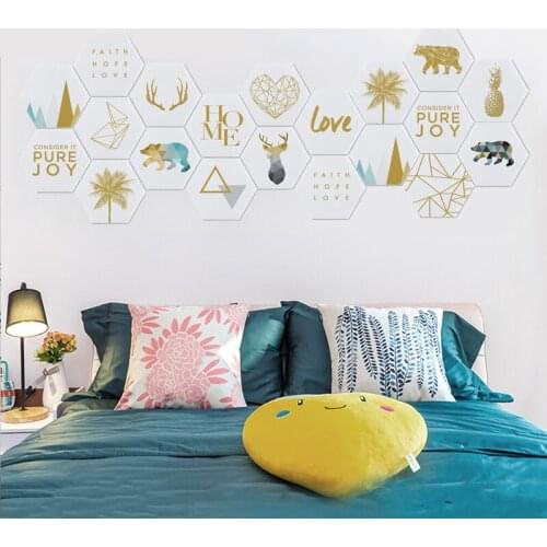 Wallpaper Nordic style living room dining room background wall decoration 3D three-dimensional self-adhesive wall stickers
