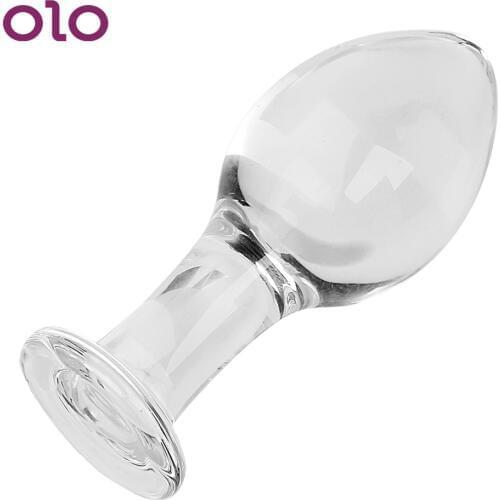 OLO Large Glass Butt Plug Crystal Dildo Anal Plug Sex Toys for Women Men Gay Prostate Massage Female Male Masturbation