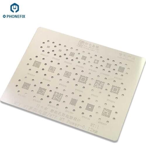 PHONEFIX 19 In 1 BGA Reballing Stencil For MTK Series MT Phone MT6311P MT6339A Soldering Repair 0.12mm Imported Tin Planting Net