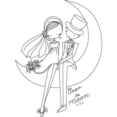 Girl Transparent Clear stamps and metal cutting dies