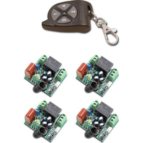 Special Mini Size 220V 10A Wireless Remote Control Switch Relay 4Receiver+ Waterproof Transmitter 315/433.92 MHZ