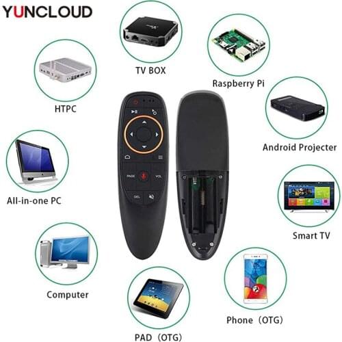 G10s Fly Air Mouse Wireless 2.4GHz IR Learning Mini Gyro Voice Remote Control For Android TV Box For Gyro Sensing Game